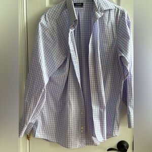 Chaps Men's Blue and Pink Checkered Shirt